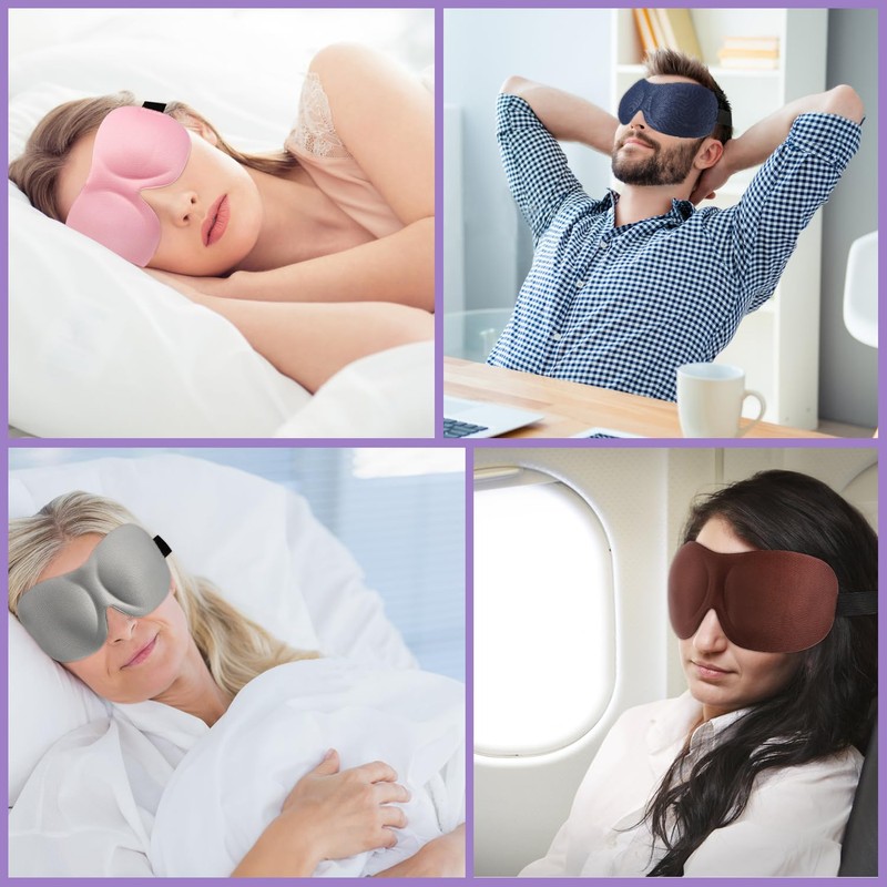 Jeffbaubl Pack of 8 3D Eye Masks for Sleeping, Sleeping