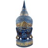 GURU SHOP Stehende Buddha Maske, Thai Buddha Statue - Blau/gold,