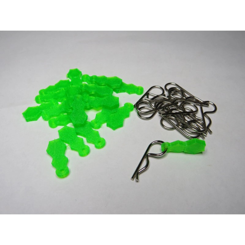 TimelessRC&collectibles RC body clips and pulls , Flexi pulls,neon green