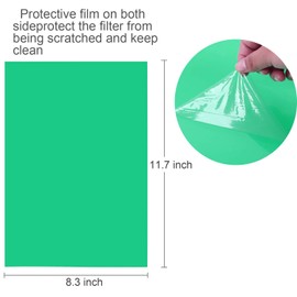 10 Pack Gel Light Filter- Colored Overlays Correction Lighting Filters,Transparent Color Film Plastic Sheets for Christmas Landscape Led Light or Reading (Green)