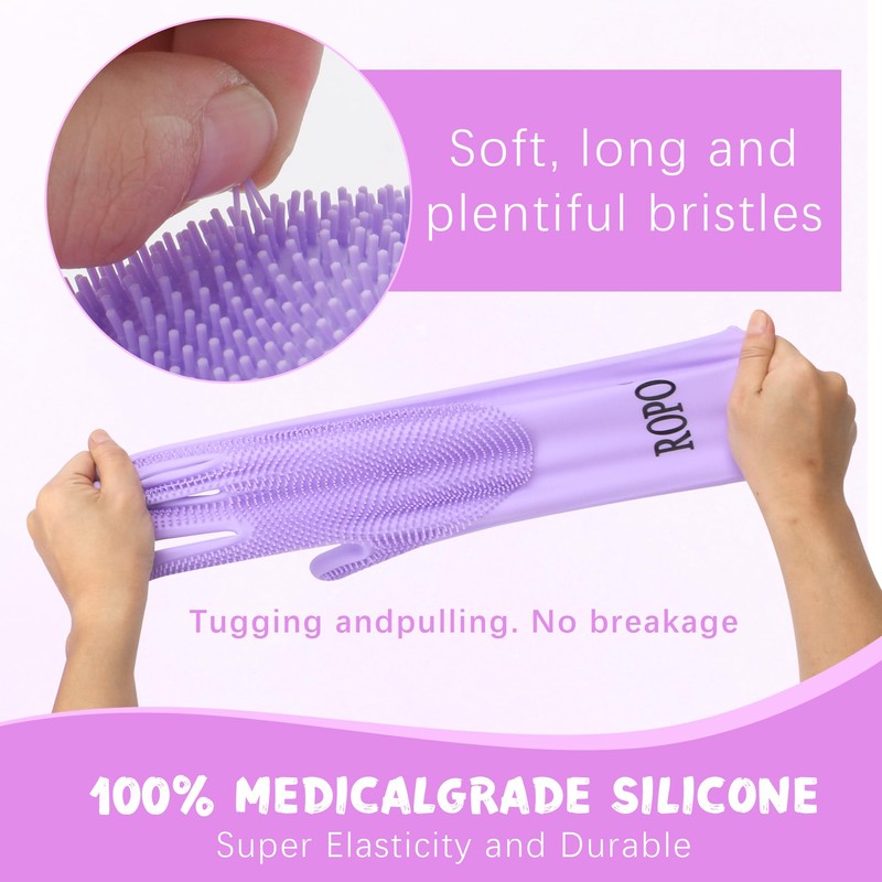 ROPO silicone gloves for pet grooming, multi-functional gloves for pet