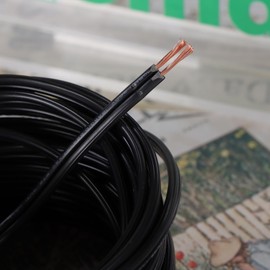 Comdourt 50FT SPT-1 18/2 Low Voltage Landscape Wire, 18 Gauge 2 Conductor Electrical Wire, 18 AWG Wire Stranded Tinned Copper Cable for LED Strips Lamps Lighting, Black Automotive, Black