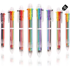 DAIKOYE Ballpoint Pens 24 PCS 0.5mm 6-in-1 Multicolor Ballpoint Pens School Supplies Birthday Party Favors Gifts for Kids Students