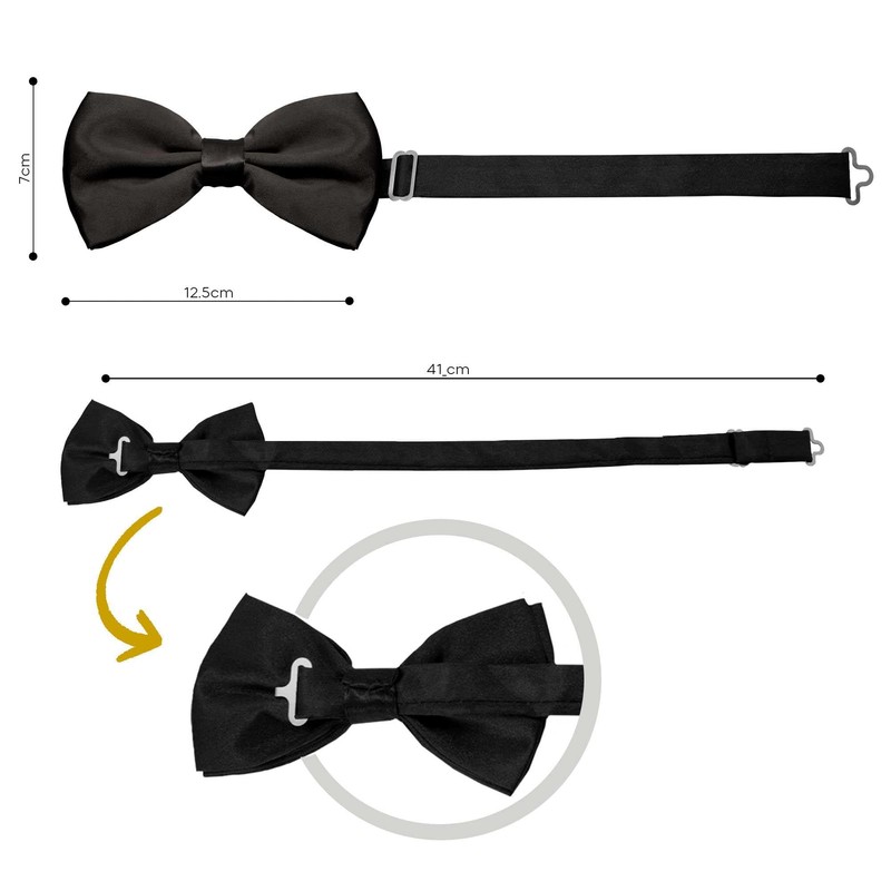 OcioDual Elegant Bow Tie for Men Simple Design with Adjustable