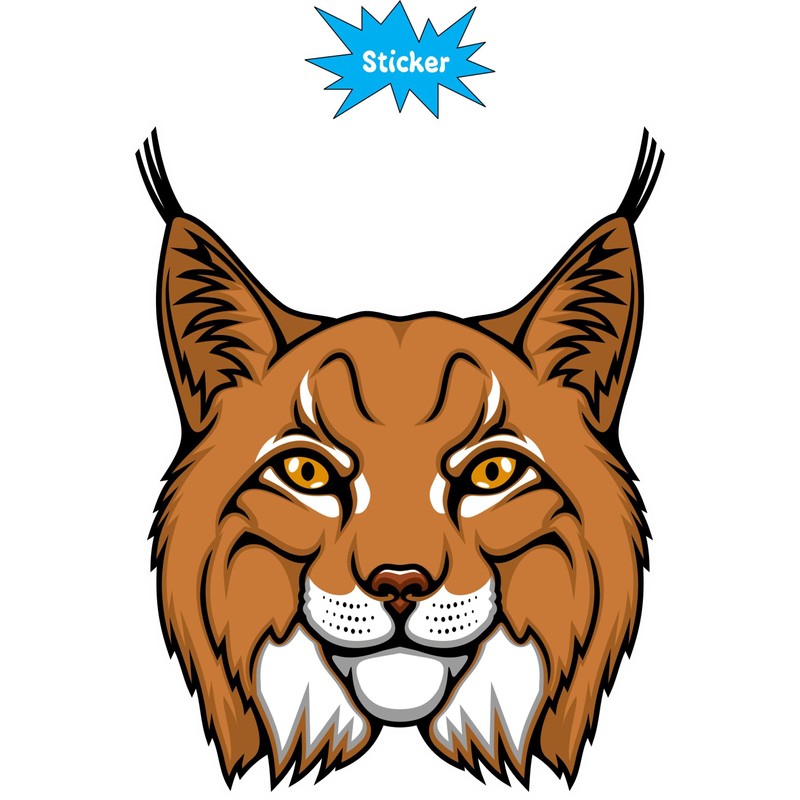 StickerTalk Bobcat Vinyl Sticker, 4 inches by 5 inches