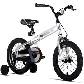 JOYSTAR Boys Bike 16 Inch Kids Bike with Training Wheels for Ages 4 5 6 7 Years Old Boys and Girls, Children Bicycle with Handbrake for Early Rider, Silver