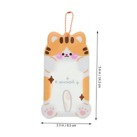jojofuny 2pcs Clear Cartoon Card Holder Sleeve for Id Credit School and Office Cards Decorative Protector for Students Teachers and Office Employees Cat
