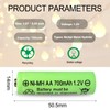 Zsolarigt Rechargeable AA 700mAh Solar Batteries NiMh 1.2V Pre-Charged Double