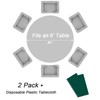 QIKSION Dark Green Round Tablecloth 2 Pack, 84 Inch Plastic