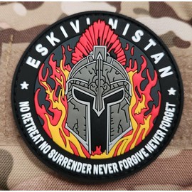 TS Tactical Store Eskivinistan Spartans 3D Velcro Airsoft PVC Patch | Size: 8 cm | 3D Patch for Military Backpack | Coat of Arms, Flag, Brooch, Outdoor, Hiking, Crossfit, Bushcraft, S