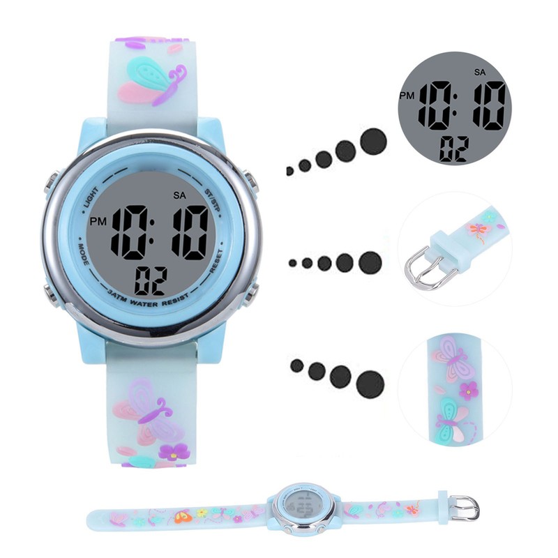 LED Kids Watch Waterproof Backlight Cartoon Digital Child Watch with