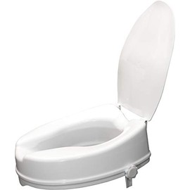 Aidapt Aidapt Raised Toilet Seat with Elevation, Sturdy Comfortable Construction, Easy to Fit Lock on System with no Tools Required, (Eligible for VAT Relief) (4 Inch with Lid)