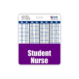Student Nurse Badge Buddy Horizontal w/Height & Weight Conversion Charts (Oversized, Purple)