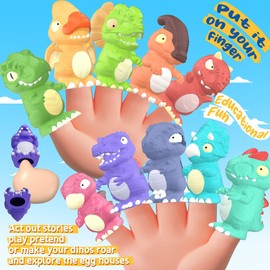 Zippytots Learning Toys for Toddlers 1 2 3 Years Old-Matching Egg Toys with Dino Finger Puppet for Montessori Learning, Counting, Stacking, Sorting-Easter Christmas Birthday Gift for Baby Boys Girls