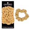 Amelia Beauty, Medium Tan Ribbed Jersey Scrunchies, 2.5in Diameter, Gentle