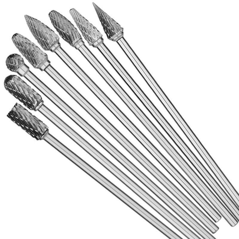Gasea 10pcs 4" Long Reach Double Cut Tungsten Steel Solid