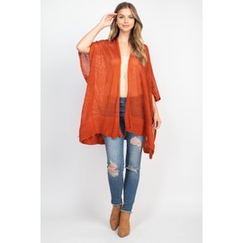 Poncho de lentejuelas bohemias con purpurina, cárdigan tipo kimono, bufanda de malla metálica brillante, capa de suéter de ganchillo de punto abierto, Kimono de punto - Crochet Mesh Navy, Talla única