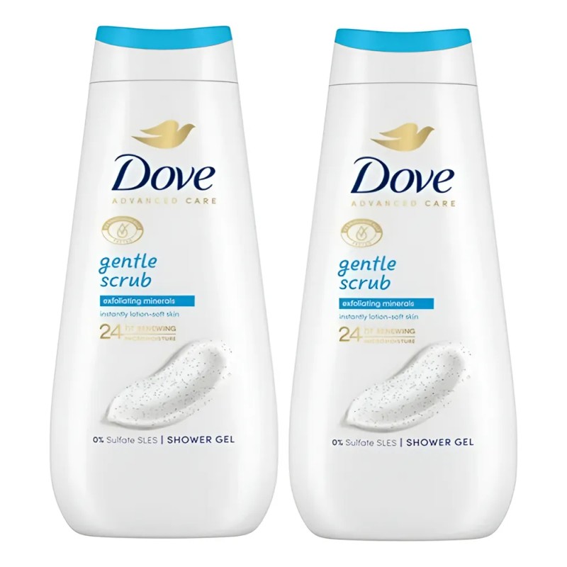 Dove Jabón Líquido Exfoliante Corporal Shower Gel 2pzs
