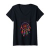 Womens WHITE MOUNTAIN APACHE Native Indian Colorful Dreamcatcher V-Neck T-Shirt