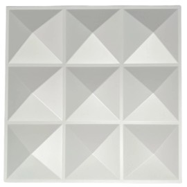 SoundAssured 3D Wall Panel - Pyramid - White - Acoustic Diffuser Panel - Acoustic Diffusion