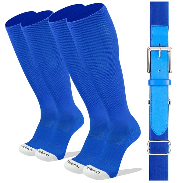 Londkaron Elite Baseball/Softball Socks & Belt Combo (2 Pairs of