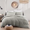 LANE LINEN Single Duvet Cover Set Silver - Pre Washed