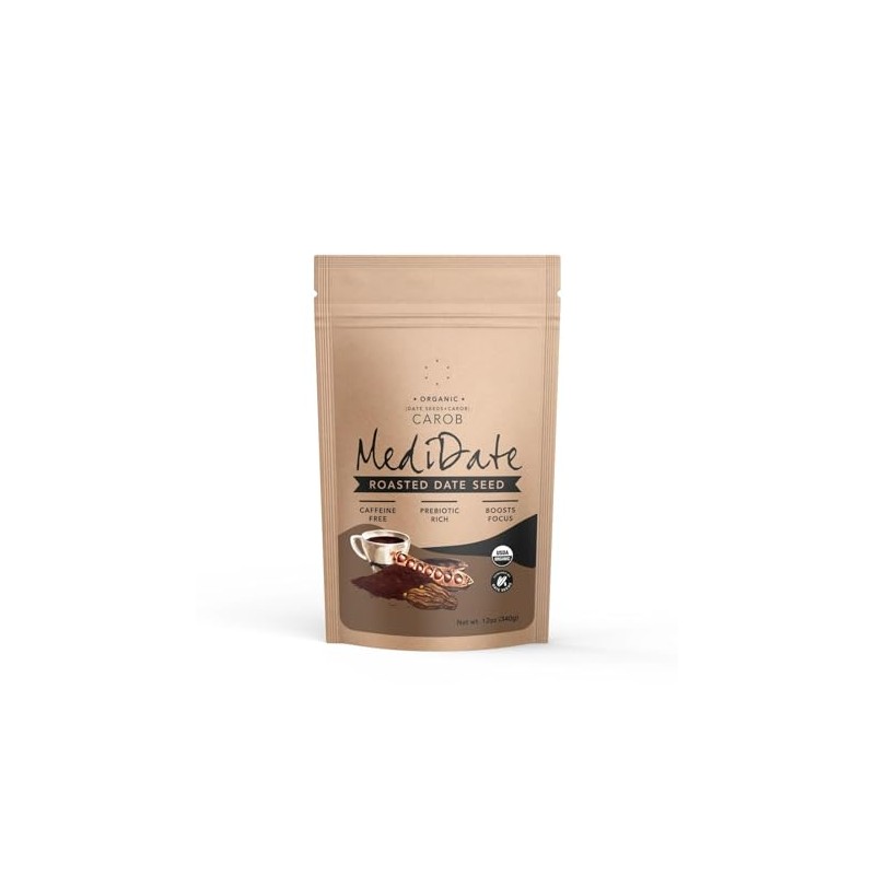 MEDIDATE Coffee Alternative - Roasted Date Seeds + Carob -