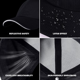 Criss Cross High Ponytail Baseball Cap for Women Lightweight Mesh Running Hat with Reflective Trim, Adjustable Fit for Sports Navy Blue