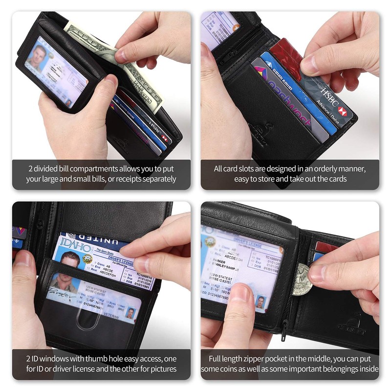 CALFART RFID Slim Front Pocket Wallets For Men - Genuine