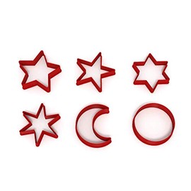 3CM Moon and Stars Set of 6 Cookie Fondant Clay Cutters