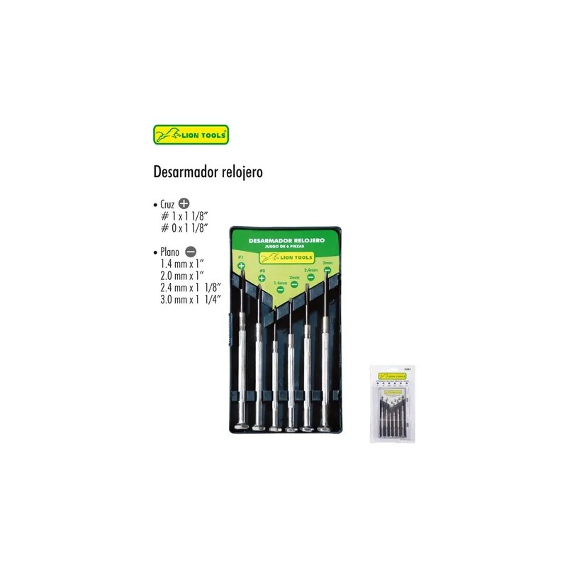 Kit Desarmadores Joyero Relojero Celulares Electronica Lion