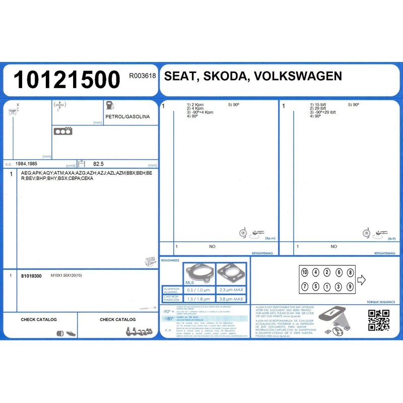 Ajusa 10121500 Gasket, cylinder head