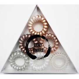 12 Pcs Crazy Bobble® Premium Spiral Hair Ties, Telephone Wire, Ponytail Holders, Coil Hair Bands (Matte Colours)