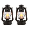 FUWDEO 2-Pack Vintage LED Lanterns with Moving Flame Flickering- 9.5"