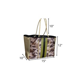 Dallas Hill Designs Large Tote Bag for Women | Neoprene Shoulder Purse | Travel, Beach, Gym Handbag | Extra Pouch