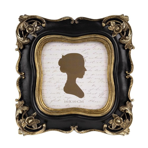 Sunlit Vintage Picture Frame 4x4 Inch, Luxury Antique Square Photo