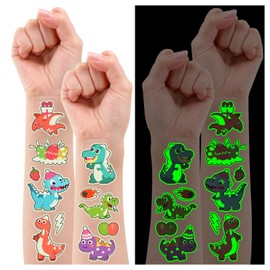 Partywind Luminous Dinosaur Temporary Tattoos for Kids, 155 Styles Glow Dinosaur Party Supplies Special for Kids Prizes Goodie Bag Stuffers, Dinosaur Birthday Party Decorations for Children