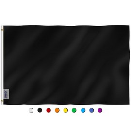 ANLEY Fly Breeze 3x5 Foot Solid Black Flag - Vivid Color and Fade Proof - Canvas Header and Double Stitched - Plain Black Flags Polyester with Brass Grommets 3 X 5 Ft