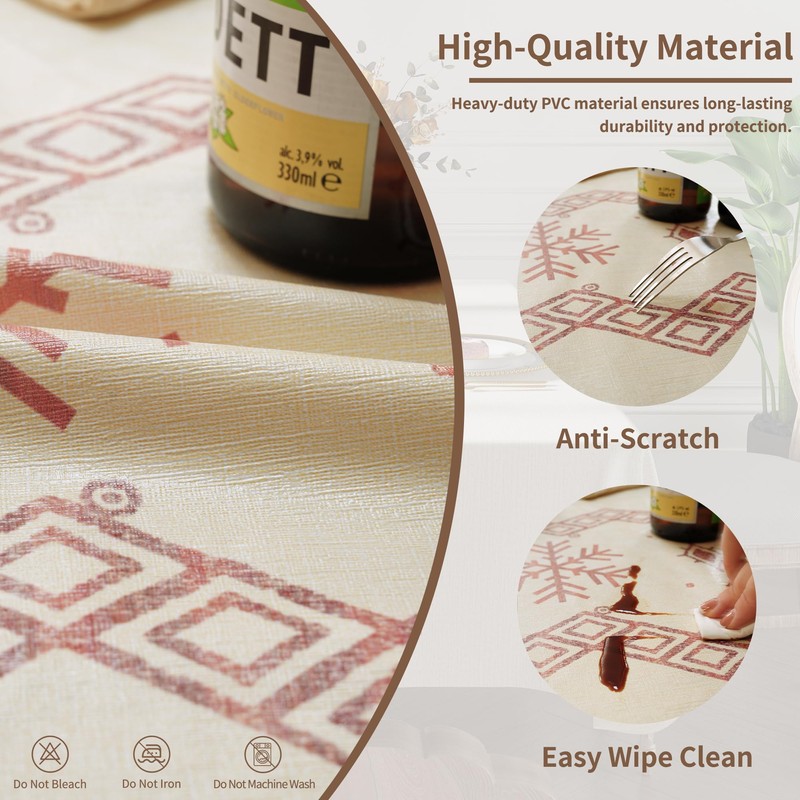 HOMOHEINI Square Table Cloth,100% Waterproof Tablecloth Oil Proof Spill Proof