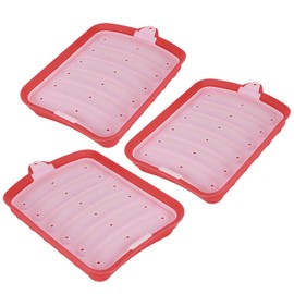 Molde de silicona para perros calientes de salchicha de 3 uds(rojo)