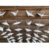 10Strings 5.9" Big Size Premade White Origami Paper Cranes Garlands