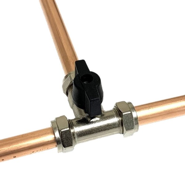 15mm Isolating Tee Piece Chrome Plated ideal for adding Garden