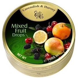 Cavendish & Harvey | Mixed Fruit Hard Candy Drops | 5.3 Ounce Tin