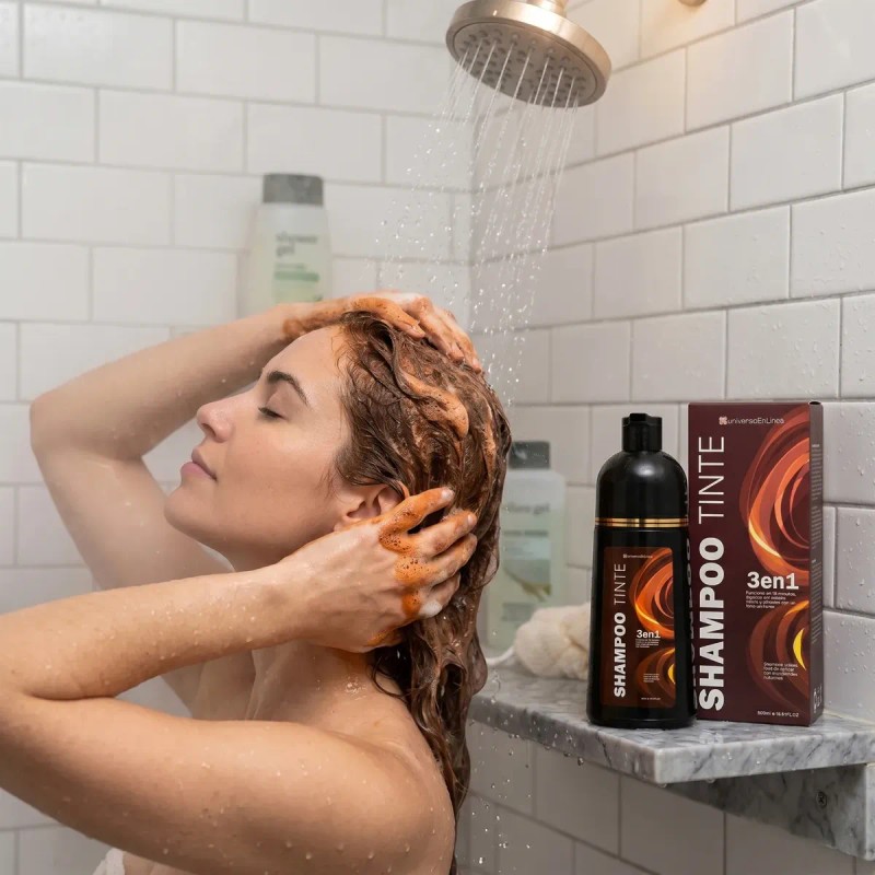 Shampoo Natural Químicos Tinte Cubre Canas Jengibre