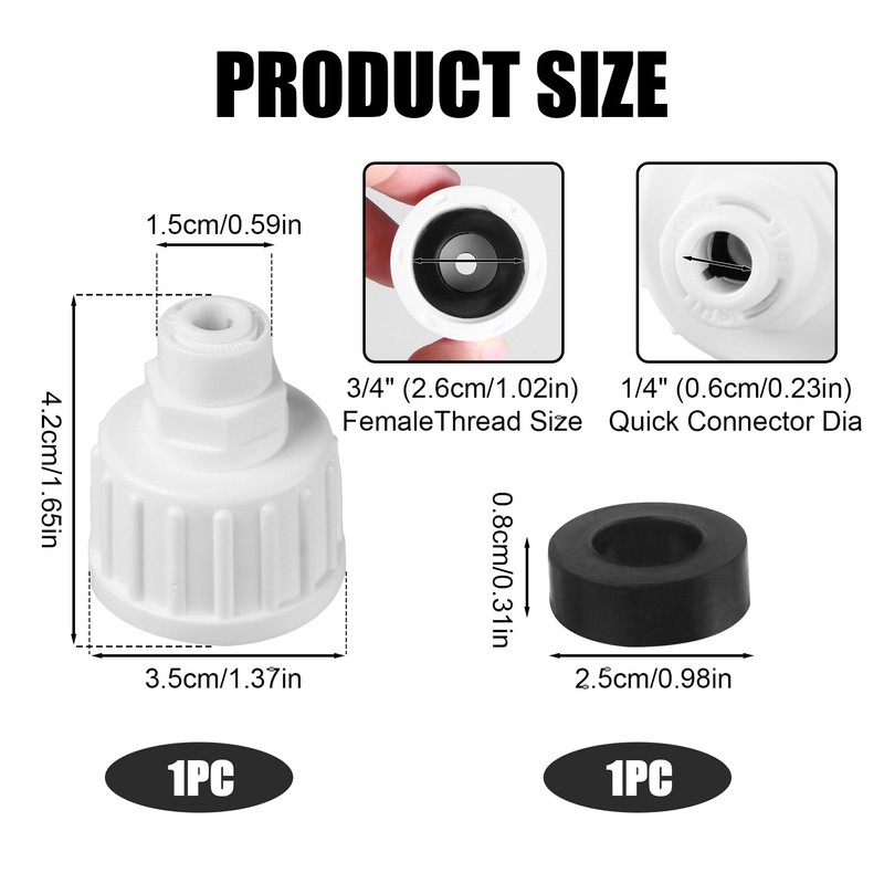 SMCEHEYA 3/4" Bsp X 1/4" Push Fit Tap Adapter |