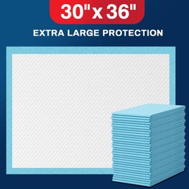 Tear-Resistant Disposable Bed Pads 36" x 30" 50 Count Absorbent Underpads, Chux Thicker Extra Large Incontinence Bed Pads, Pee Pads for Adults, Kids, Elderly, Pets