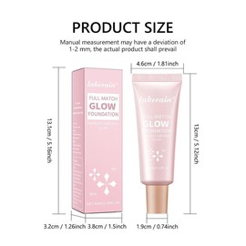 lakerain Long-lasting Full Match Foundation, 1 Count Natural Glow Base Foundation, Moisturizing Lightweight Foundation for Women & Girls - Color: #01 Fair, Specification: 1 Count