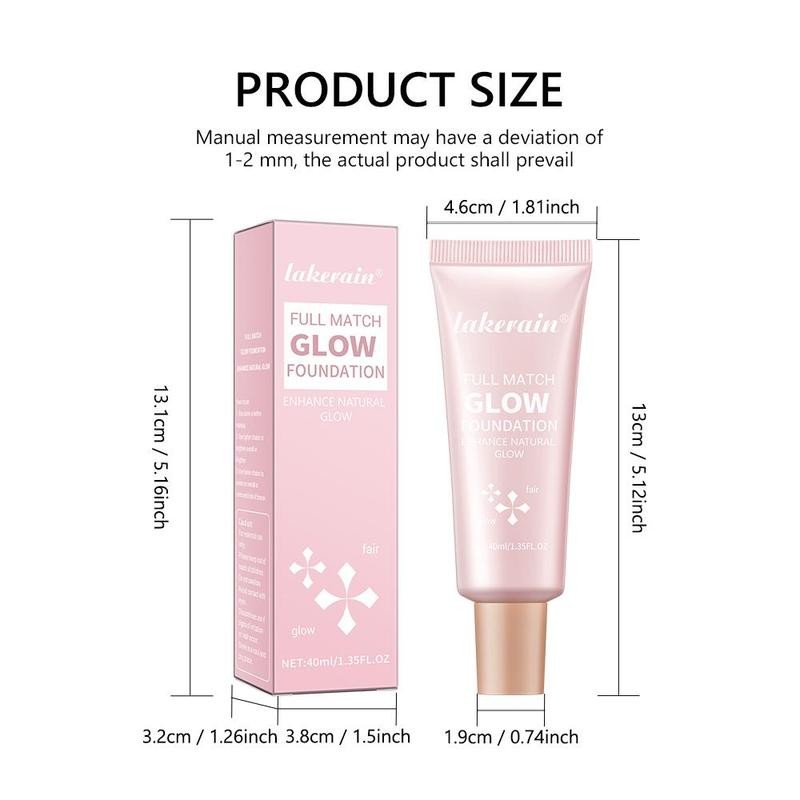 lakerain Long-lasting Full Match Foundation, 1 Count Natural Glow Base