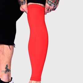 Tat2X Ink Armor Premium Full Leg Tattoo Cover Up Sleeve - No Slip Gripper - U.S. Made - Red - XL2X (single leg tattoo cover up sleeve)