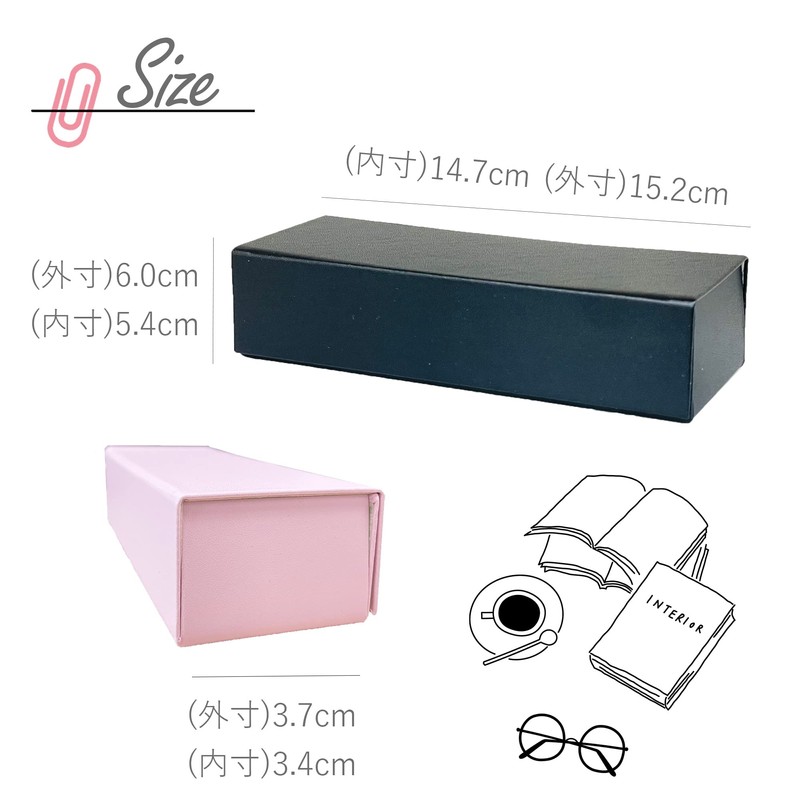 CHARMANT SH451 Glasses Case, Square, Semi-Hard, Slim, Compact, One-Touch, Magnetic,